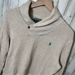 Polo Ralph Lauren Cream Shawl Collar Sweater Mens Small‎